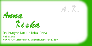 anna kiska business card